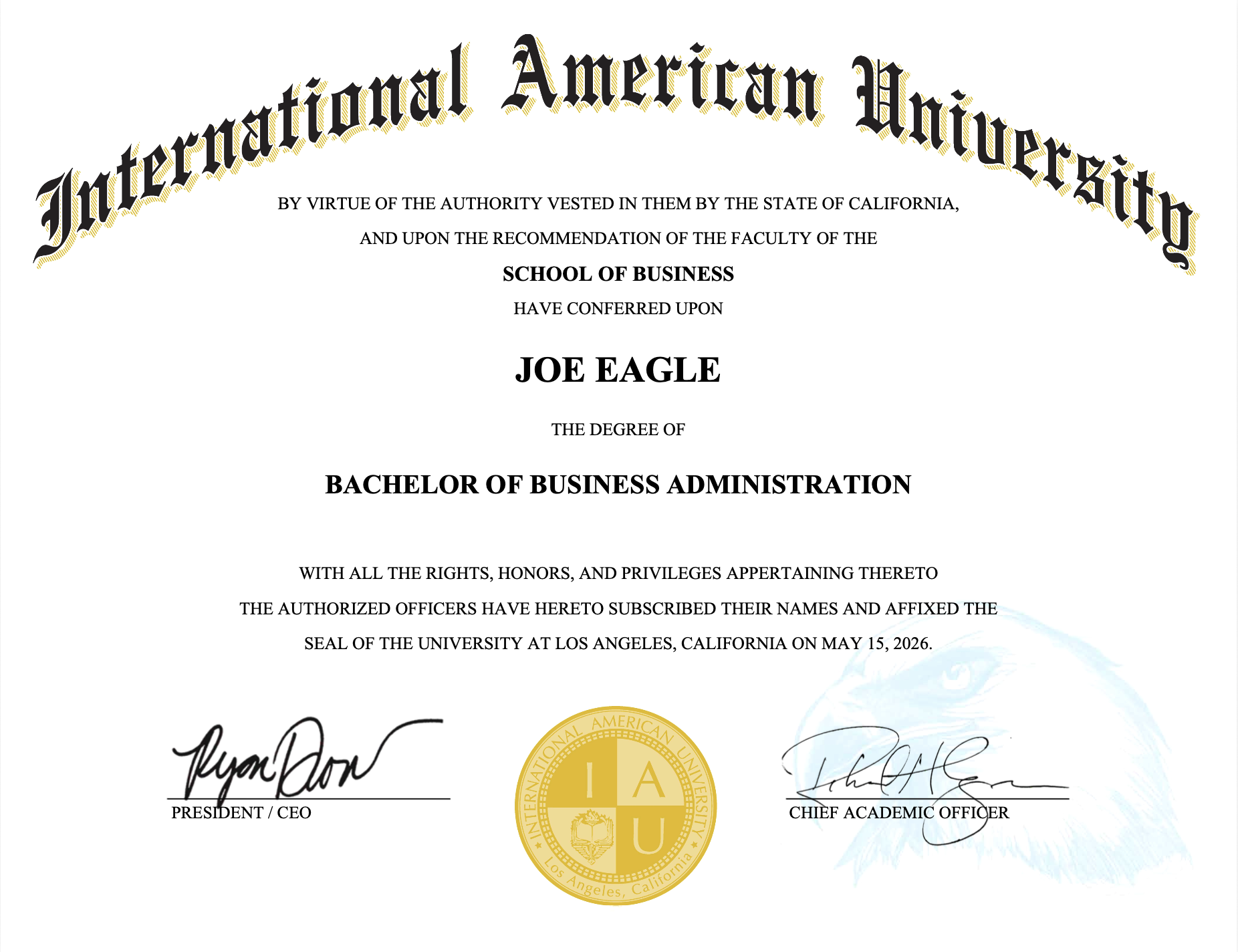 Certificate preview