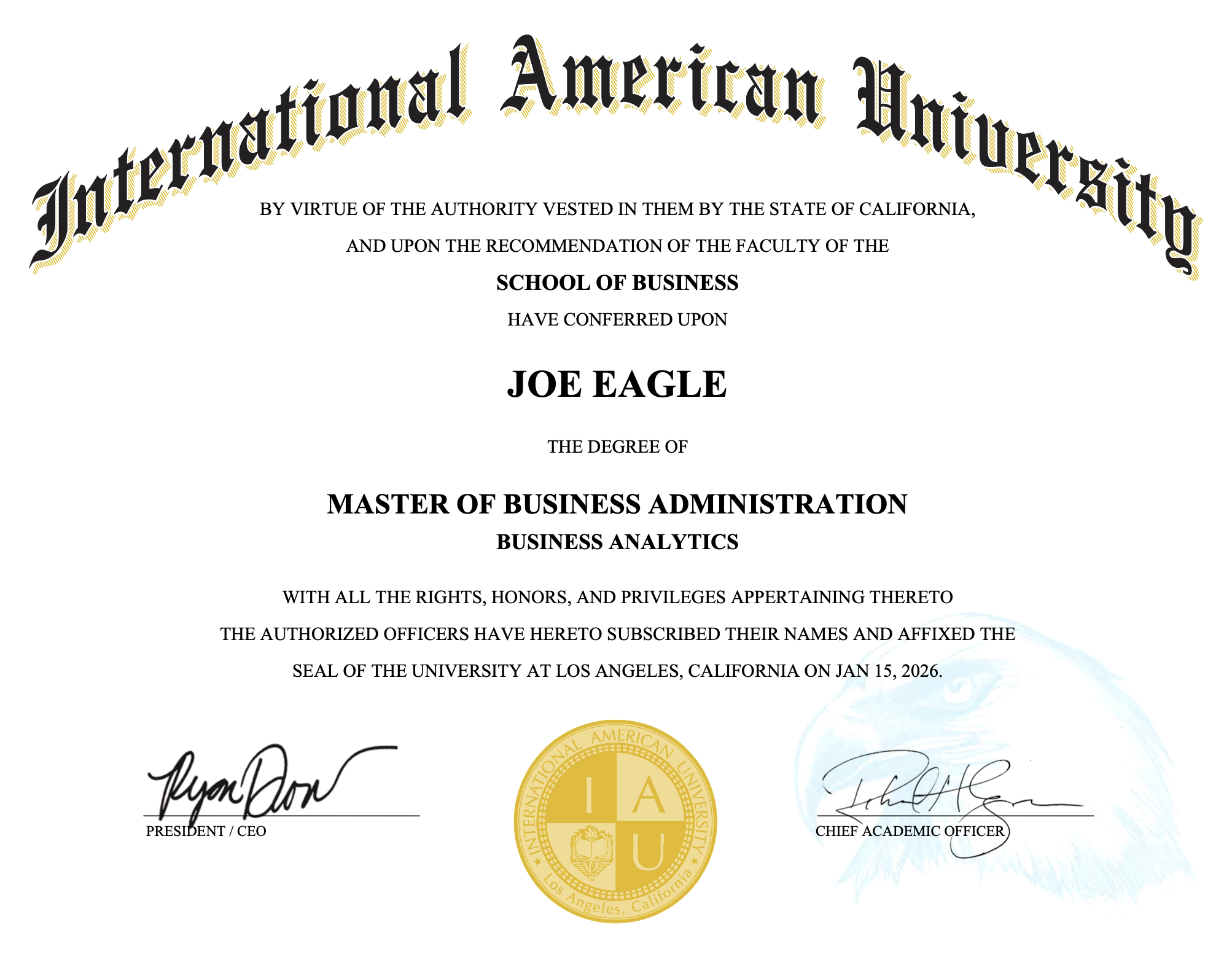 Certificate preview