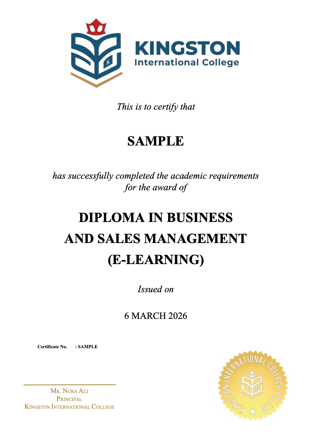 Certificate preview