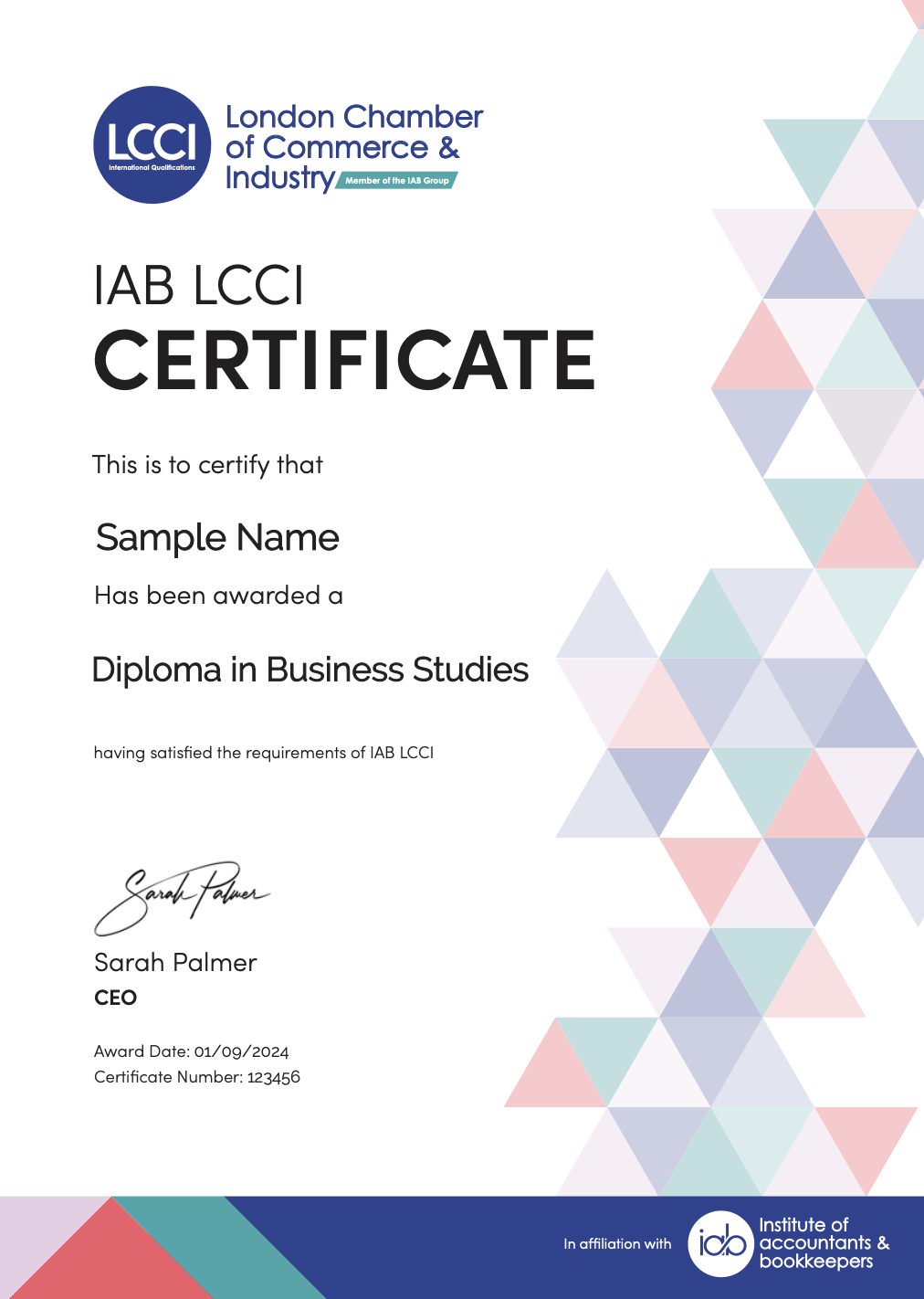 Certificate preview