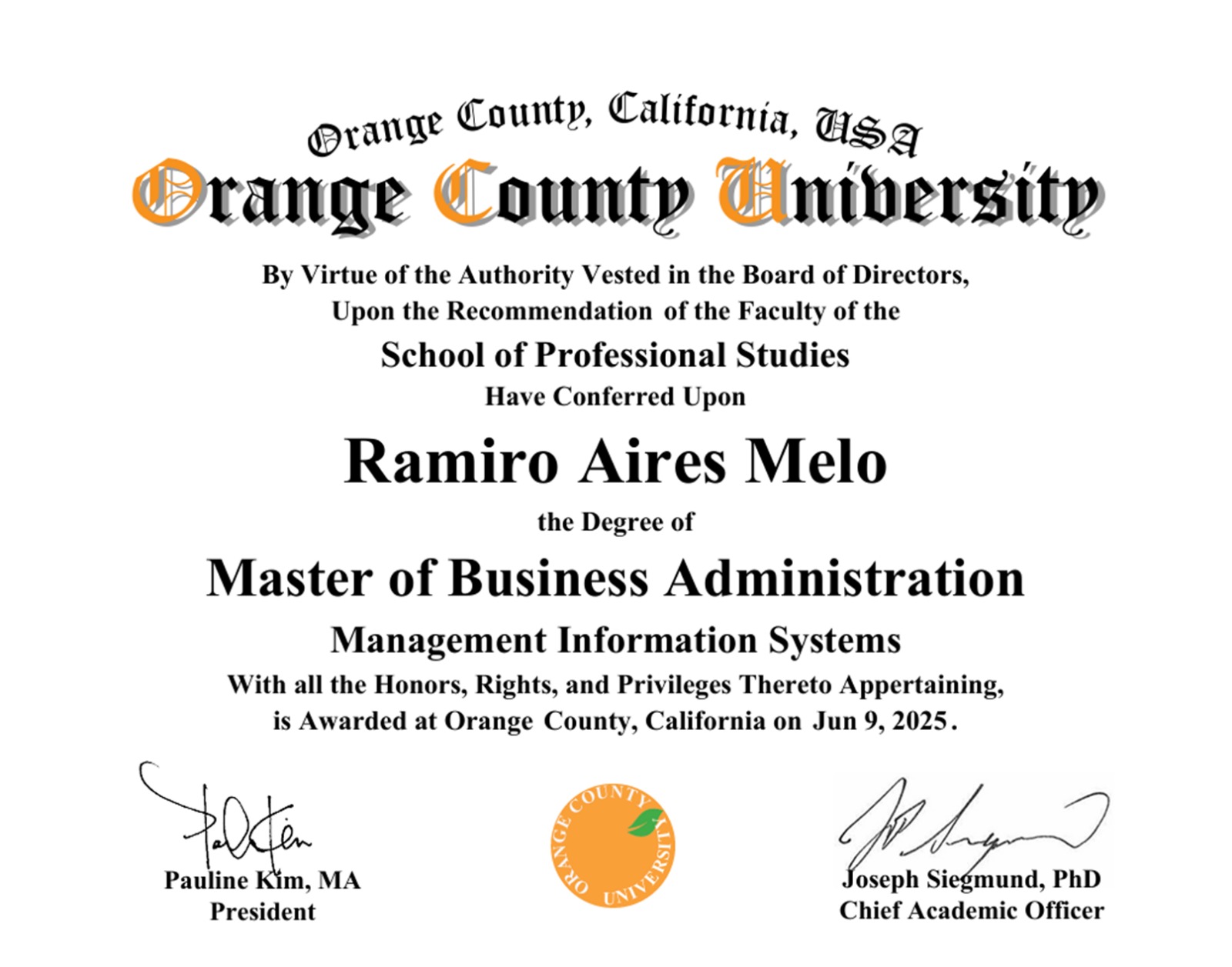 Certificate preview